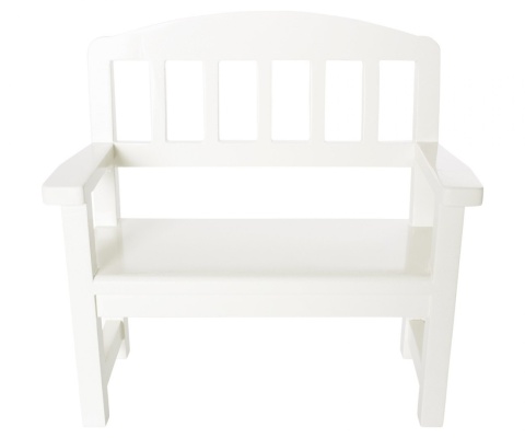 MAILEG Wooden Bench, Off White, ławkal biała
