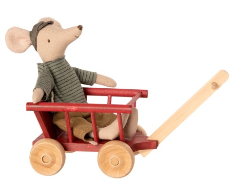 manustore.pl Maileg Wózek - Wagon, Micro - Dusty red