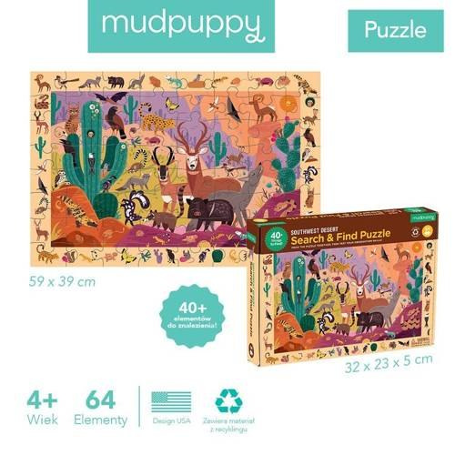 Mudpuppy Puzzle obserwacyjne Amerykańska pustynia 64 elementy 4+ Mudpuppy Puzzle obserwacyjne Amerykańska pustynia 64 elementy 4+