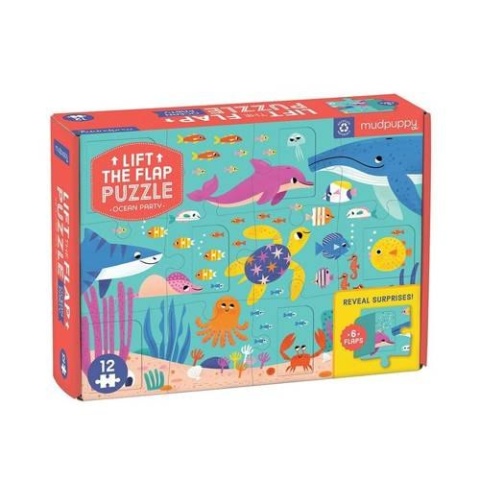 Mudpuppy Puzzle z okienkami Przyjęcie w oceanie 12 elementów 2+