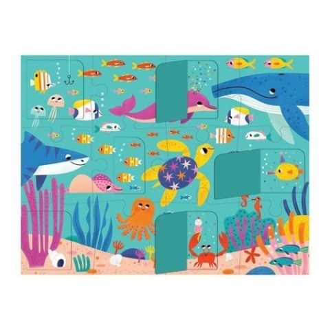 Mudpuppy Puzzle z okienkami Przyjęcie w oceanie 12 elementów 2+