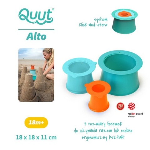 QUUT Zestaw 3 foremek do piasku Wieża Alto Lagoon Green