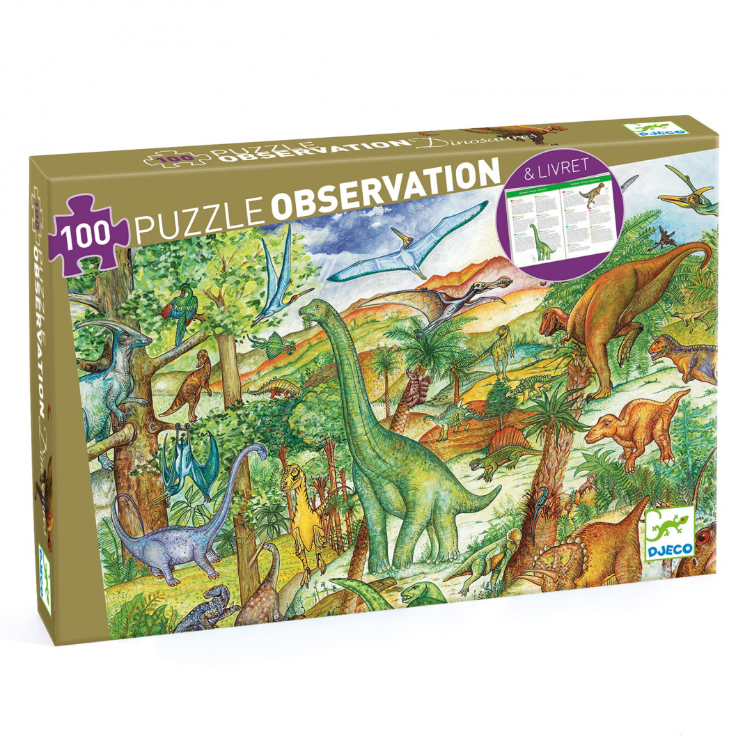 DJECO Puzzle Dinozaury z książeczką 100 el. DJECO Puzzle Dinozaury z książeczką 100 el.