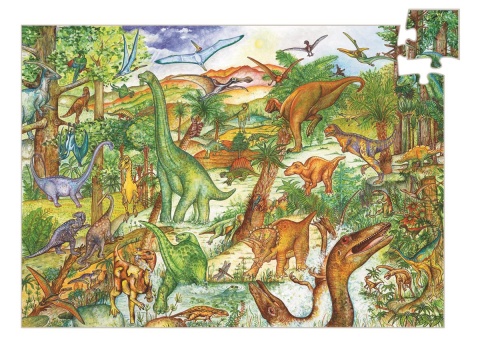 DJECO Puzzle Dinozaury z książeczką 100 el.