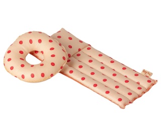 MAILEG Materac w kropki. Air mattress, Mouse - Red dot.