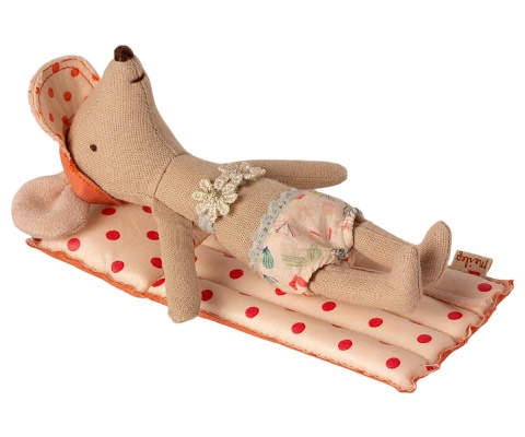 MAILEG Materac w kropki. Air mattress, Mouse - Red dot.