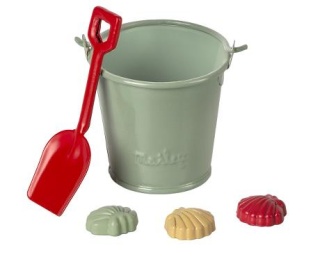 MAILEG Zestaw plażowy z łopatką, wiaderkiem i foremkami. Beach set - Shovel, bucket & shells.