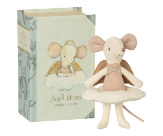 MAILEG Myszka Starsza Siostra Aniołek w pudełku książce - Angel Stories, Big sister mouse in book