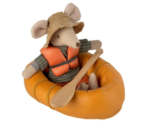 MAILEG Ponton żółty, Rubber boat, Mouse - Dusty yellow