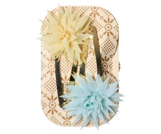 MAILEG Spinki Dahlia Flower, Lemon & IceMint 2 szt