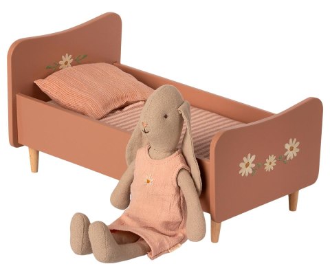 MAILEG Drewniane łóżko różowe, Wooden bed, Mini - Rose MAILEG Drewniane łóżko różowe, Wooden bed, Mini - Rose
