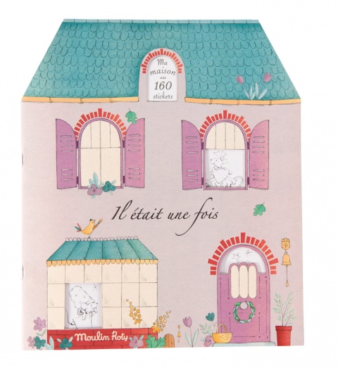 MOULIN ROTY Kolorowanka z naklejkami 20 stron MÓJ DOM 24x28 cm