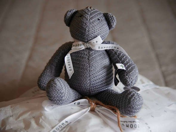 Bamboom Miękka Zabawka z Pozytywką, Popielaty Miś, 30cm, 0m+ Bamboom Miękka Zabawka z Pozytywką, Popielaty Miś, 30cm, 0m+