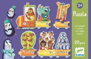 DJECO Puzzle Pociąg - nauka liczenia