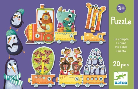 DJECO Puzzle Pociąg - nauka liczenia
