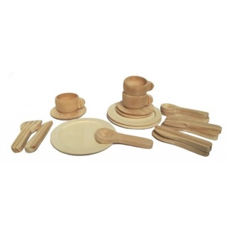 Egmont Toys Drewniany zestaw obiadowy do zabawy