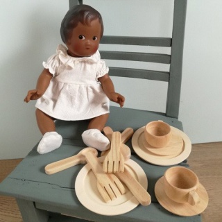 Egmont Toys Drewniany zestaw obiadowy do zabawy