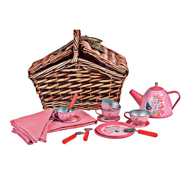 Egmont Toys Zestaw herbaciany w wiklinowym koszyczku, Paw Egmont Toys Zestaw herbaciany w wiklinowym koszyczku, Paw