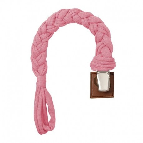 Hi Little One - warkoczykowa bawełniana zawieszka do smoczka Pacifier holder Baby Pink