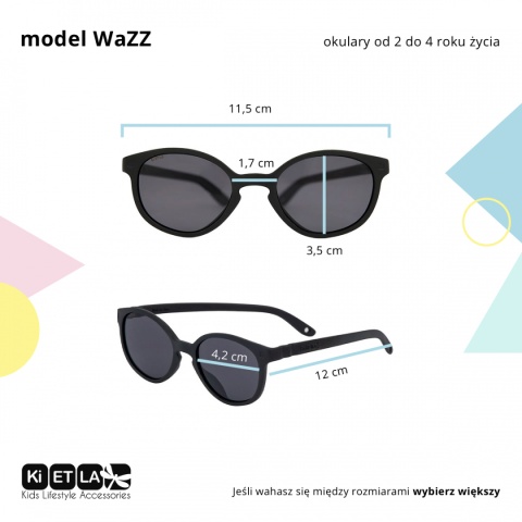 KiETLA Okulary przeciwsłoneczne WaZZ 2-4 lata Peacock Blue