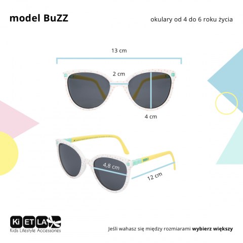 Kietla Okulary przeciwsłoneczne BuZZ 4-6 PINK GLITTER Kietla Okulary przeciwsłoneczne BuZZ 4-6 PINK GLITTER