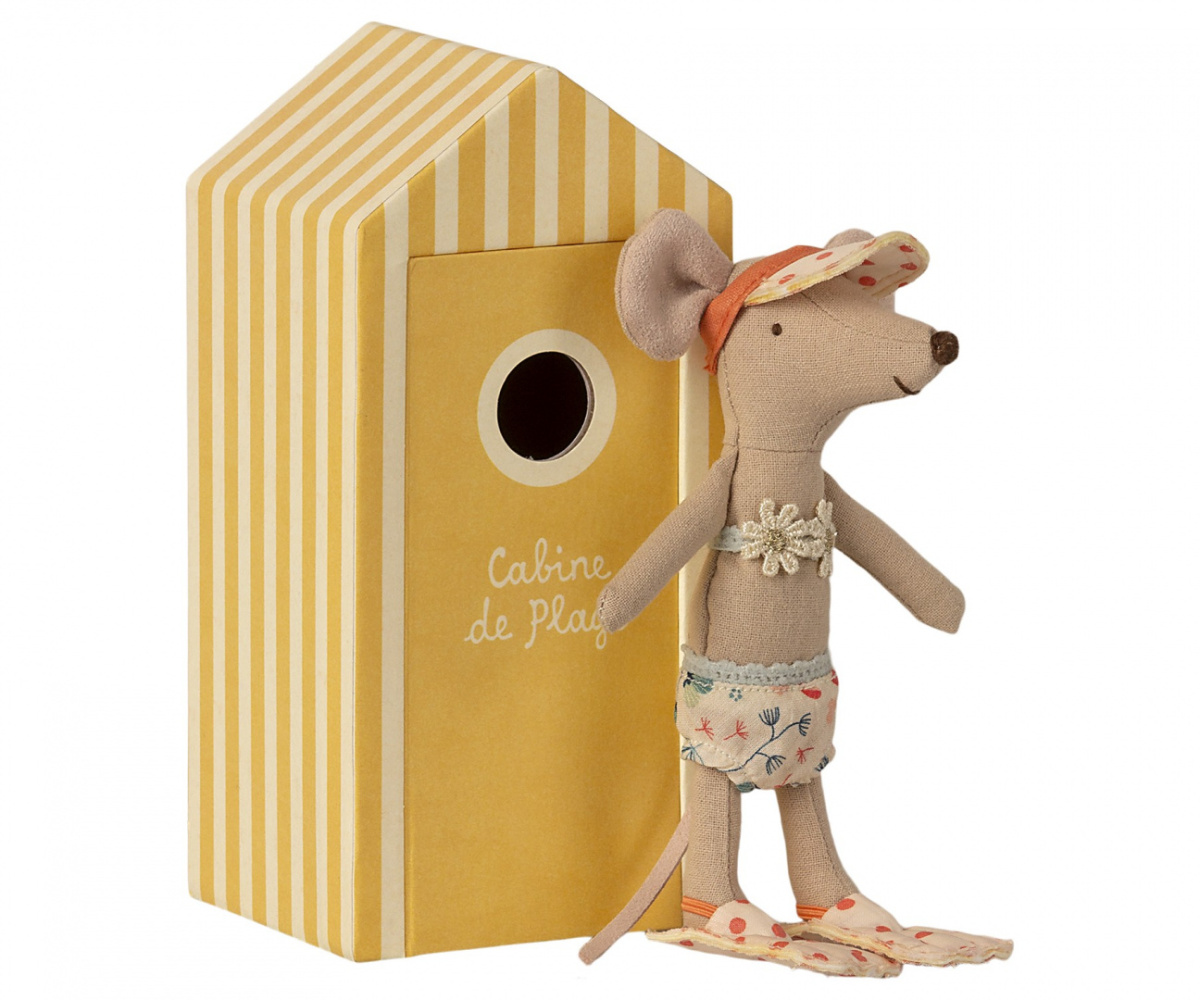 MAILEG Myszka Starsza siostra z kabiną plażową - Beach mice, Big sister in Cabin de Plage MAILEG Myszka Starsza siostra z kabiną plażową - Beach mice, Big sister in Cabin de Plage