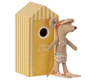 MAILEG Myszka Starsza siostra z kabiną plażową - Beach mice, Big sister in Cabin de Plage