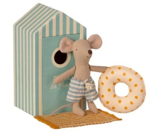 MAILEG Myszka Młodszy brat z kabiną plażową - Beach mice, Little brother in Cabin de Plage