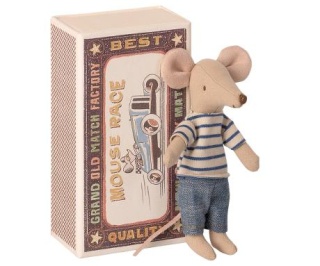 MAILEG Myszka starszy brat w pudełku po zapałkach - Big brother mouse in matchbox