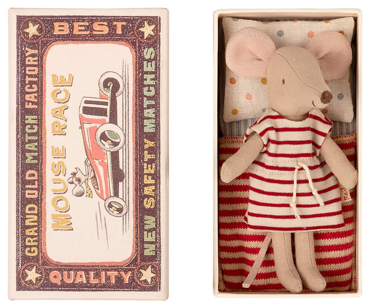 MAILEG Myszka starsza siostra w pudełku po zapałkach- Big sister mouse, in matchbox MAILEG Myszka starsza siostra w pudełku po zapałkach- Big sister mouse, in matchbox