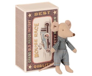 MAILEG Myszka młodszy brat w pudełku po zapałkach- Little brother mouse in matchbox