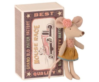 MAILEG Myszka młodsza siostra w pudełku po zapałkach - Little sister mouse in matchbox