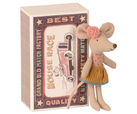 MAILEG Myszka młodsza siostra w pudełku po zapałkach - Little sister mouse in matchbox