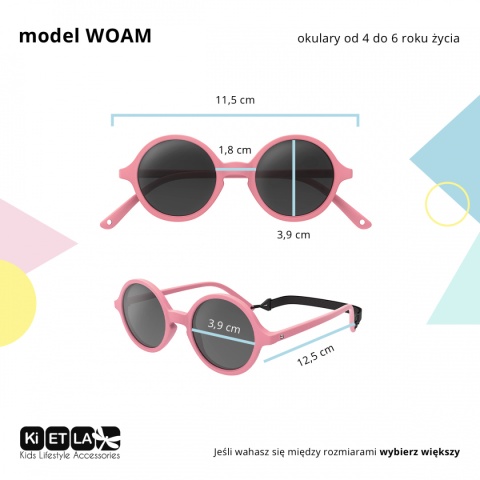 Okulary przeciwsłoneczne WOAM 4-6 lat Pink Ki ET LA