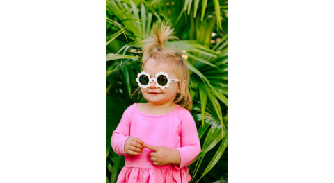 BABIATORS Okulary przeciwsłoneczne 3-5 lat z polaryzacją Blue Series - The Daisy White Flower ze złotymi soczewkami BABIATORS Okulary przeciwsłoneczne 3-5 lat z polaryzacją Blue Series - The Daisy White Flower ze złotymi soczewkami