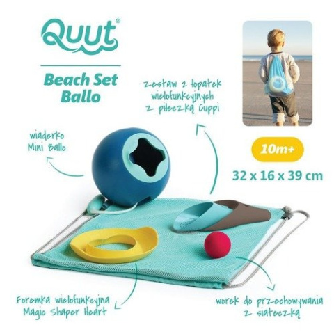QUUT Set plażowy Mini Ballo + Cuppi + Magic Shapers Heart w worku QUUT Set plażowy Mini Ballo + Cuppi + Magic Shapers Heart w worku