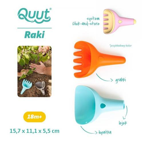 QUUT Zestaw łopatka + grabki Raki Banana Pink QUUT Zestaw łopatka + grabki Raki Banana Pink