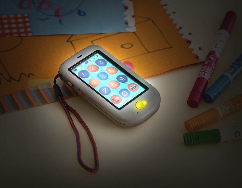 B.Toys Hi!! Phone - Telefon dotykowy Metalic srebrny B.Toys Hi!! Phone - Telefon dotykowy Metalic srebrny
