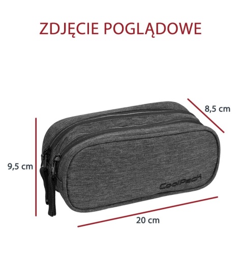 CoolPack Piórnik szkolny, saszetka podwójna Clever Classic grey