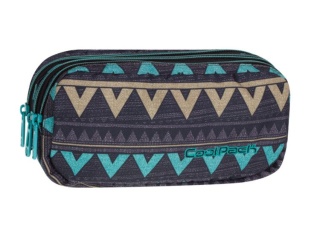 CoolPack Piórnik szkolny, saszetka prostokątna Primus Emerald ethnic , 3 przegrody
