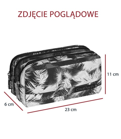 CoolPack Piórnik szkolny, saszetka prostokątna Primus Emerald ethnic , 3 przegrody