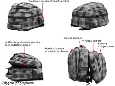 CoolPack Plecak młodzieżowy 2w1 Combo Prism Illusion, 5 przegródek CoolPack Plecak młodzieżowy 2w1 Combo Prism Illusion, 5 przegródek