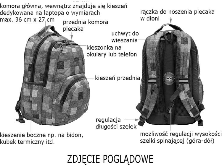 CoolPack Plecak młodzieżowy szkolny, klasa 6+, Smash Grey Twist 3 przegrody CoolPack Plecak młodzieżowy szkolny, klasa 6+, Smash Grey Twist 3 przegrody