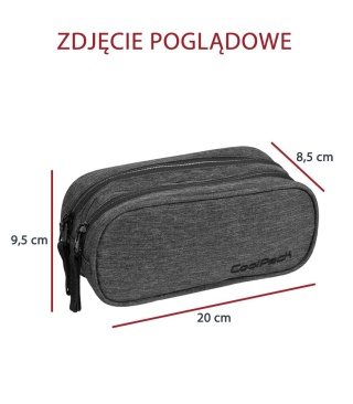 CoolPack Piórnik szkolny, saszetka podwójna Clever Grunge Grey