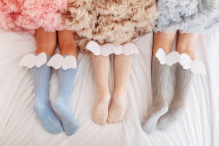 Mama's Feet Podkolanówki Dziecięce - Szary Aniołek