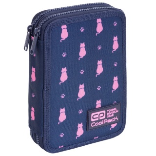 CoolPack Piórnik szkolny podwójny z wyposażeniem Jumper XL Navy Kitty