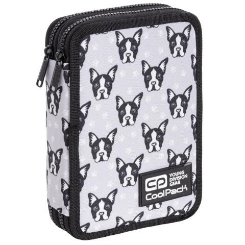 CoolPack Piórnik szkolny podwójny z wyposażeniem Jumper XL French Bulldogs