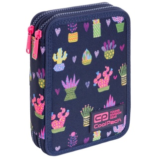 CoolPack Piórnik szkolny podwójny z wyposażeniem Jumper XL Cactus