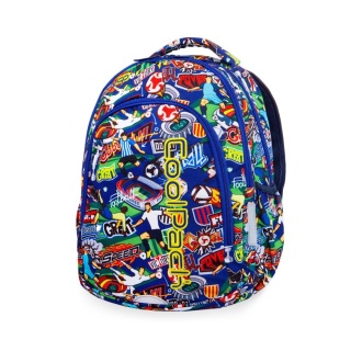 CoolPack Plecak szkolny, klasa 0-3, Prime Football Cartoon