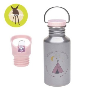 Lassig Butelka - bidon ze stali nierdzewnej z dodatkową zakrętką z ustnikiem 500 ml Adventure Tipi